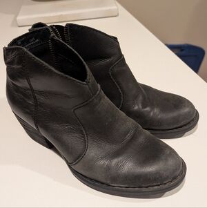 Black Leather Ankle Boots